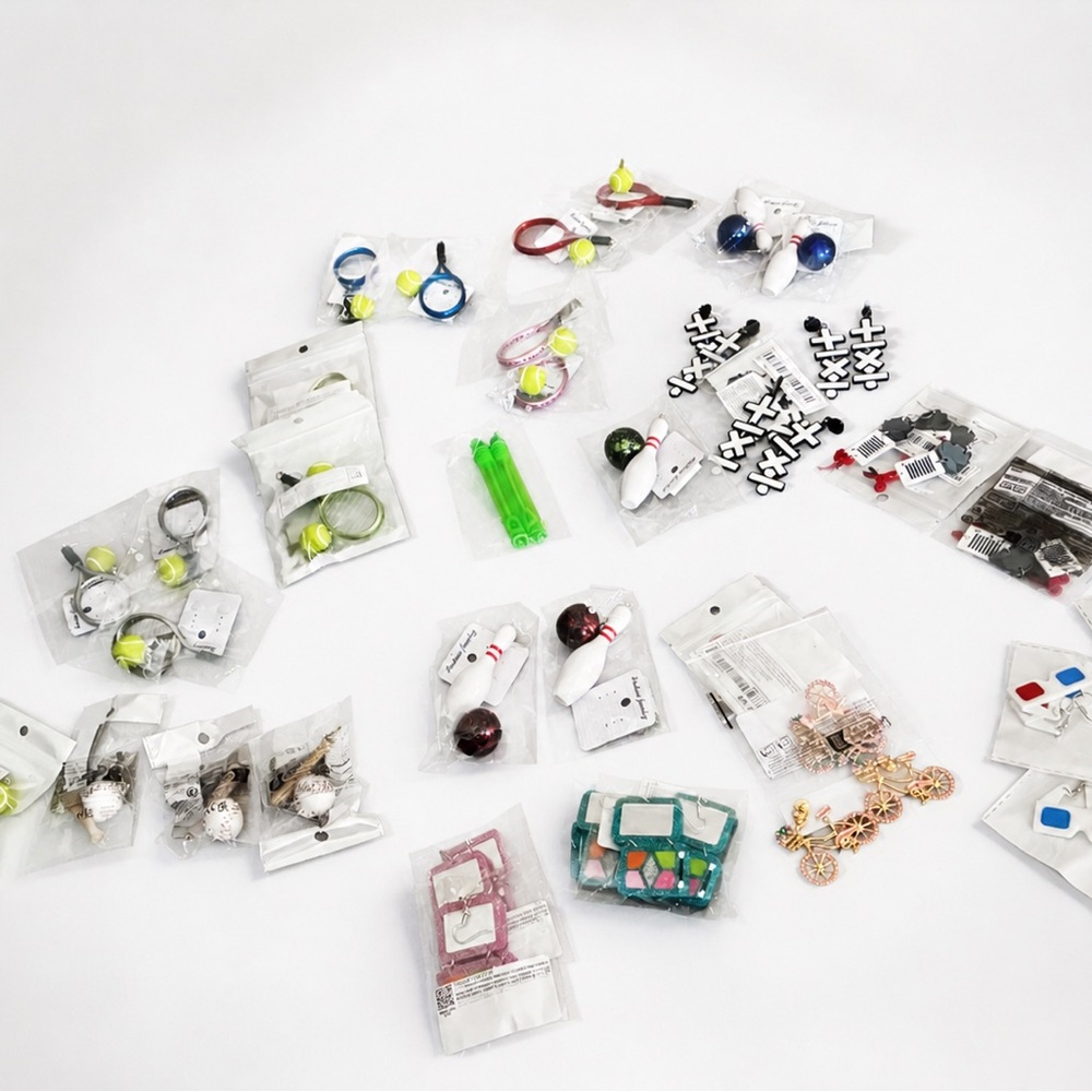 Earrings | Tennis Earrings| Makeup Earrings| Bowling Earrings